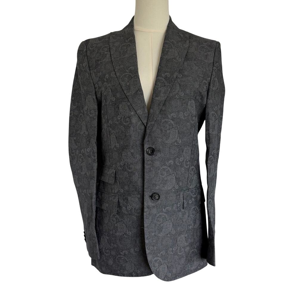 J.Lindeberg (Est. M) Leggiuno Italian Oversized Paisley Jacquard Blazer Gray